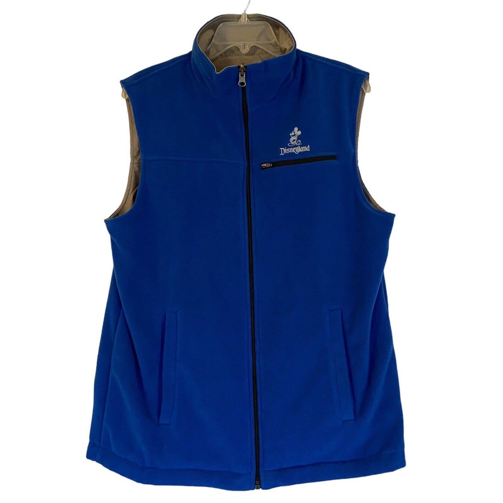 Disney Parks Men’s Reversible Fleece Vest Size S Gray Blue - Picture 6 of 10